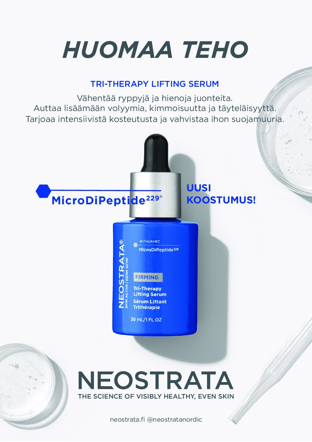 A4-kokoiset mainokset NEOSTRATA Tri-Therapy Lifting Serum