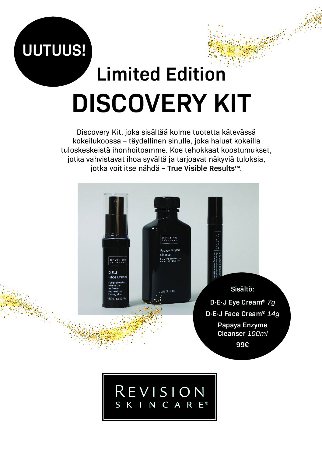 A4-kokoiset mainokset Revision Skincare Discovery kit