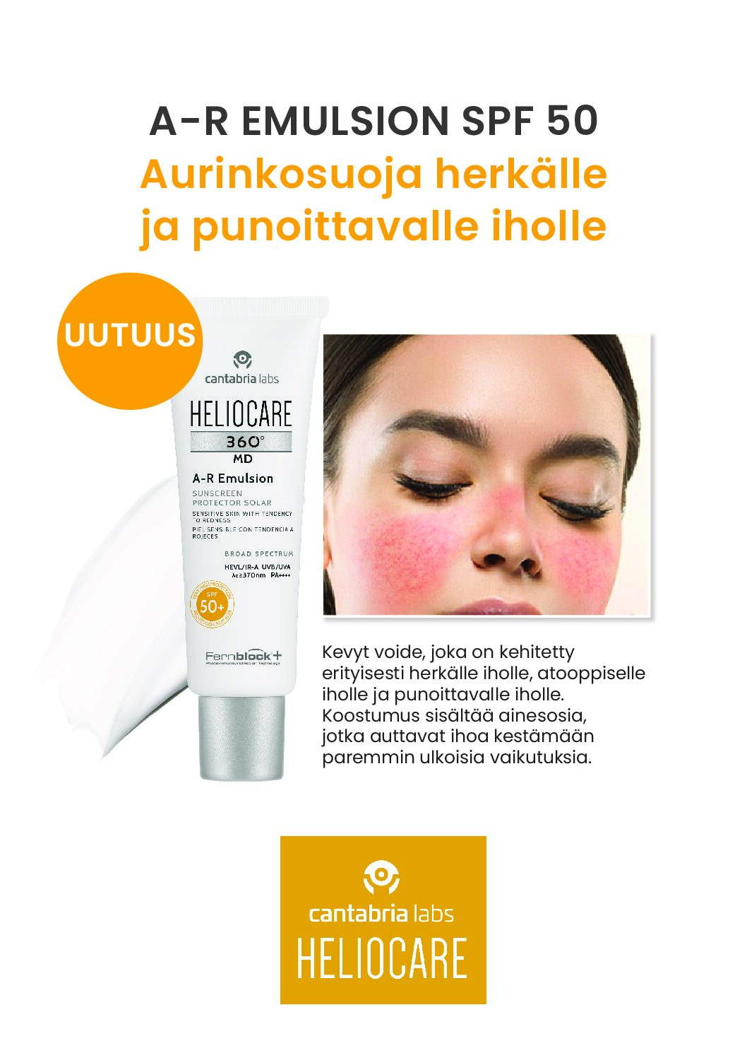 A4-kokoiset mainokset Heliocare AR Emulsion