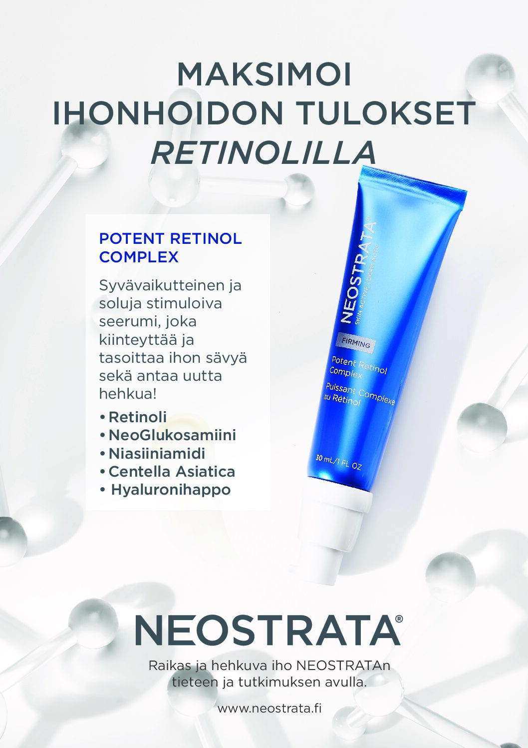 A4-kokoiset mainokset NEOSTRATA Potent Retinol Complex