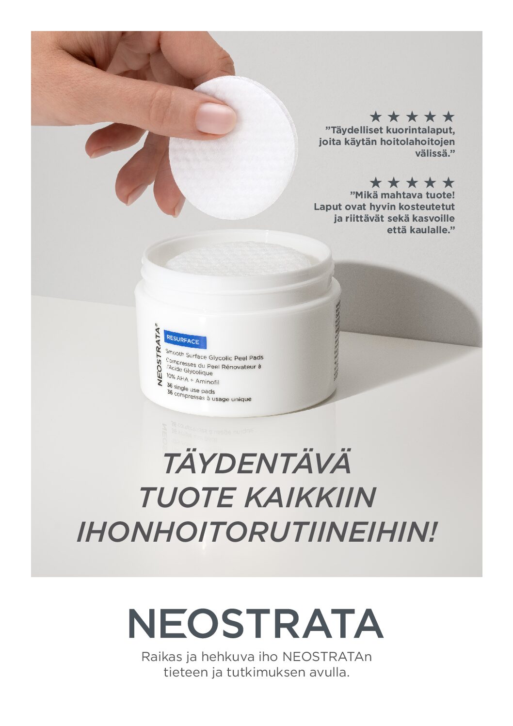A4-kokoiset mainokset NEOSTRATA Smooth Surface Daily Peel Pads