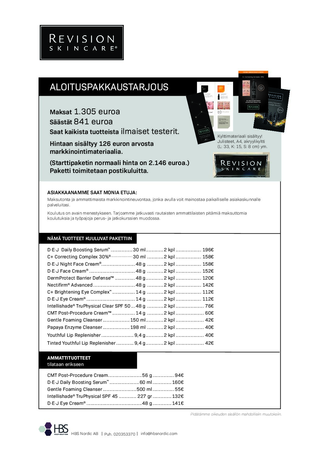 Aloituspakkaustarjous Revision Skincare