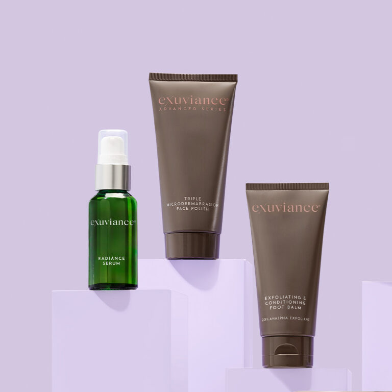 Kuva sosiaaliseen mediaan Exuviance product trio