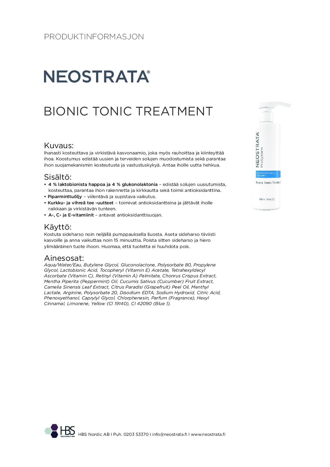 Tuotearkki NEOSTRATA Bionic Tonic Treatment