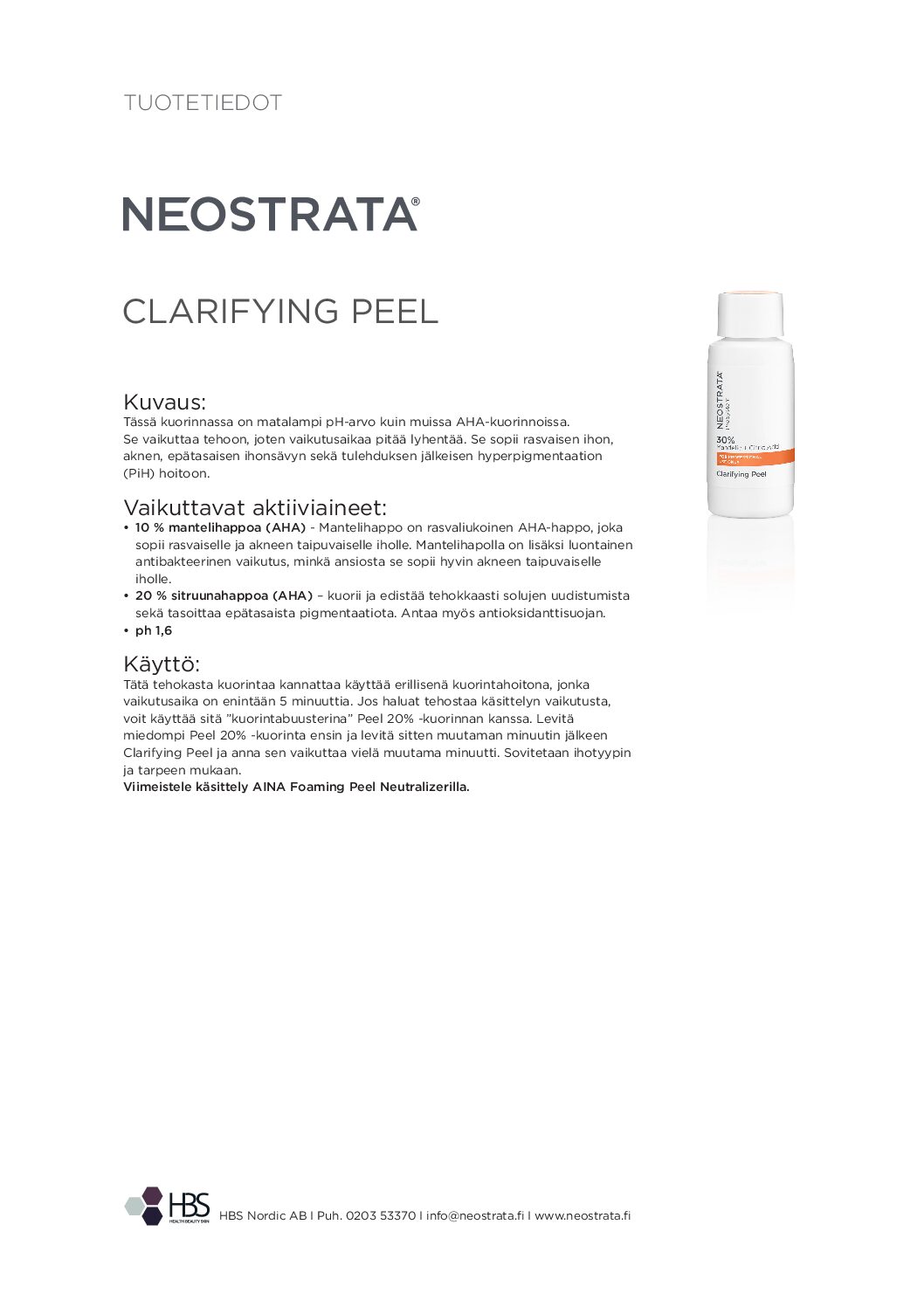 Tuotearkki NEOSTRATA Clarifying Peel