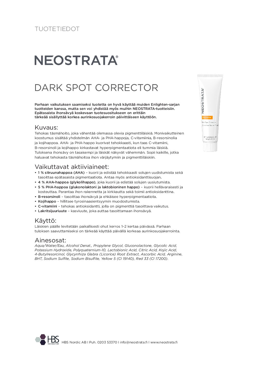 Tuotearkki NEOSTRATA Dark Spot Corrector