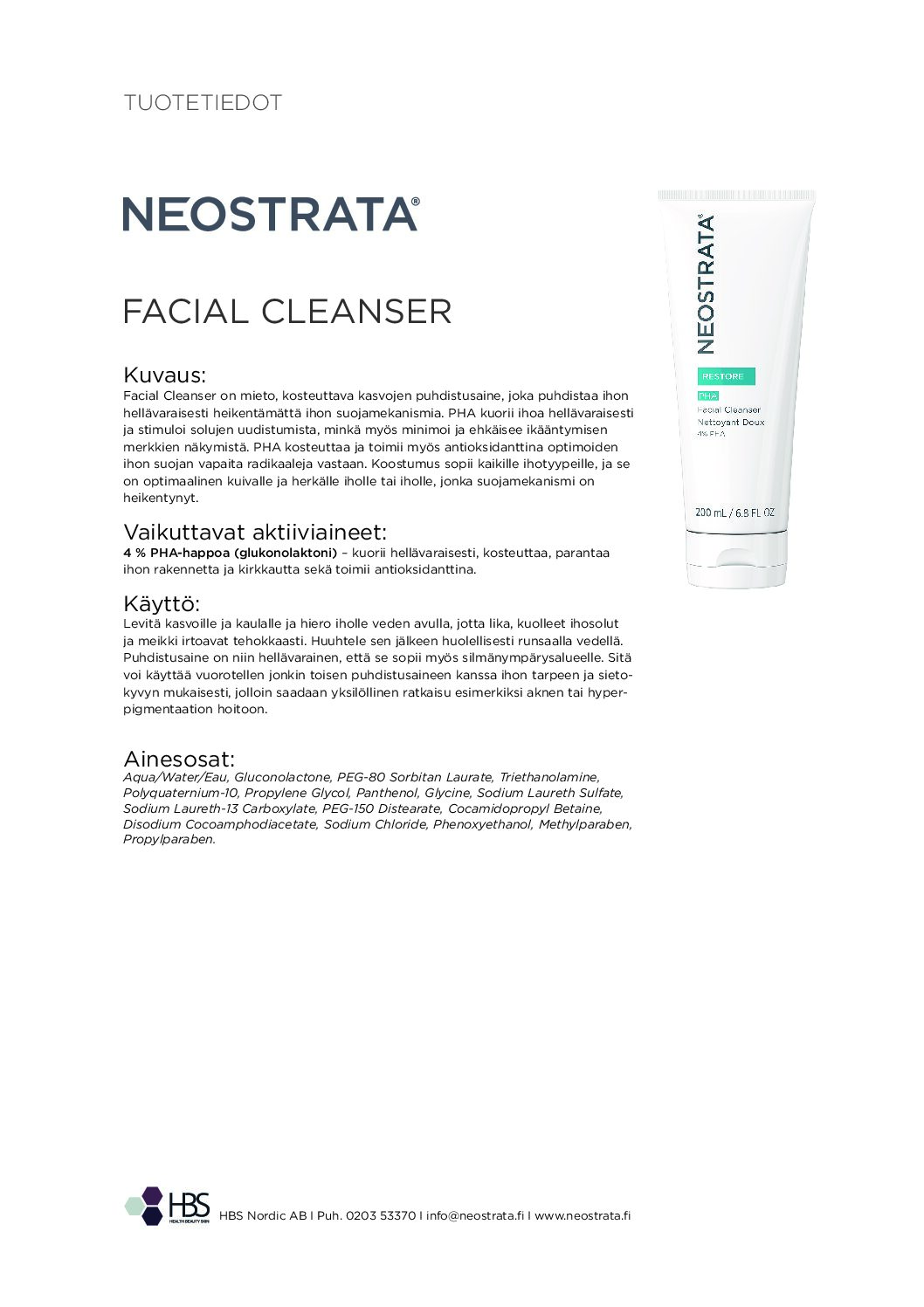 Tuotearkki NEOSTRATA Facial Cleanser
