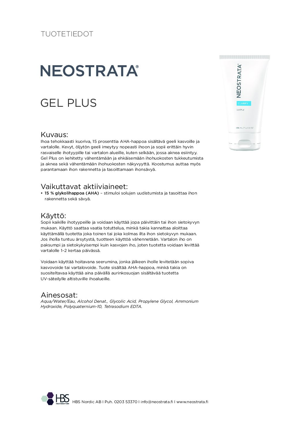 Tuotearkki NEOSTRATA Gel Plus