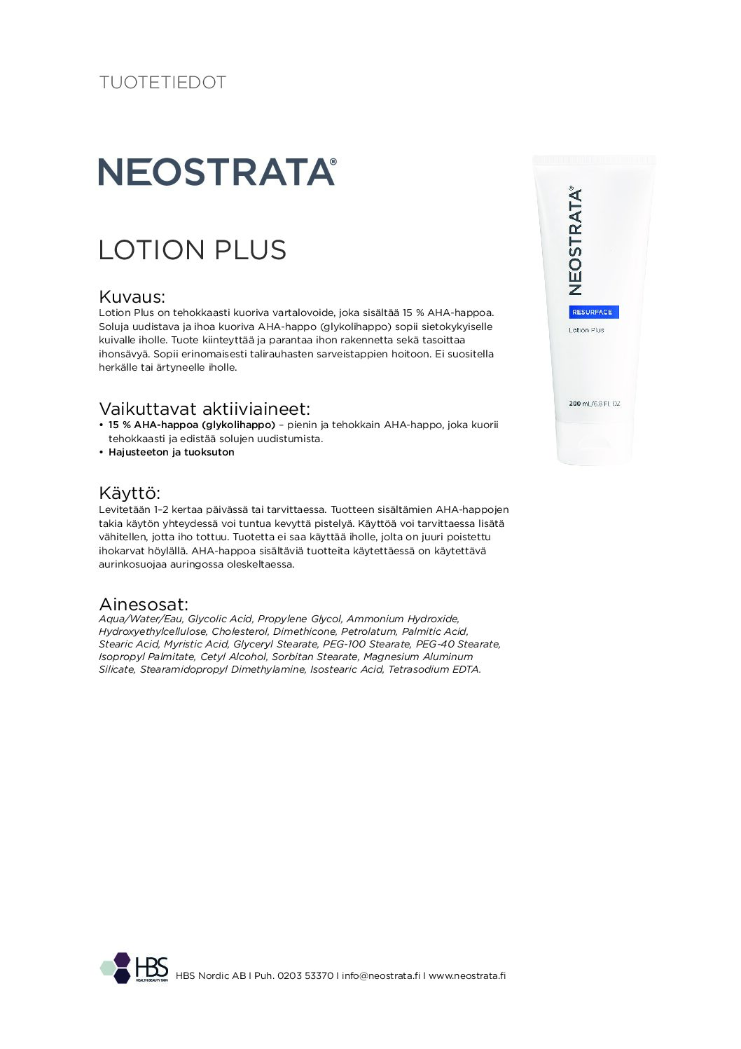Tuotearkki NEOSTRATA Lotion Plus