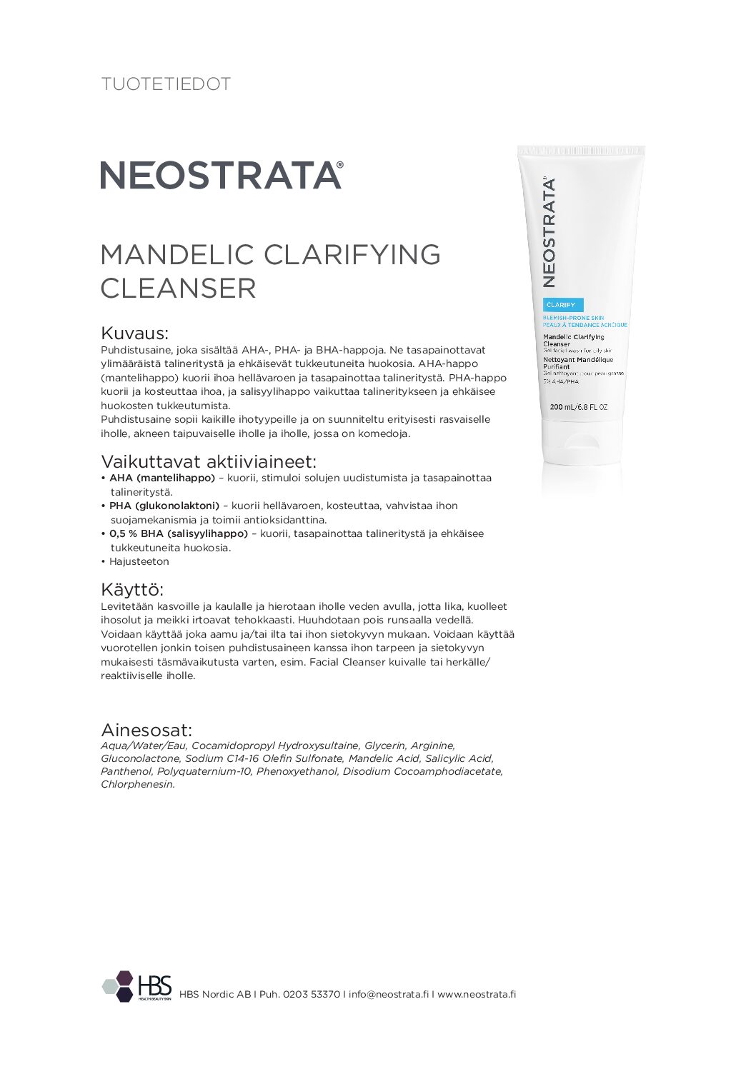Tuotearkki NEOSTRATA Mandelic Clarifying Cleanser