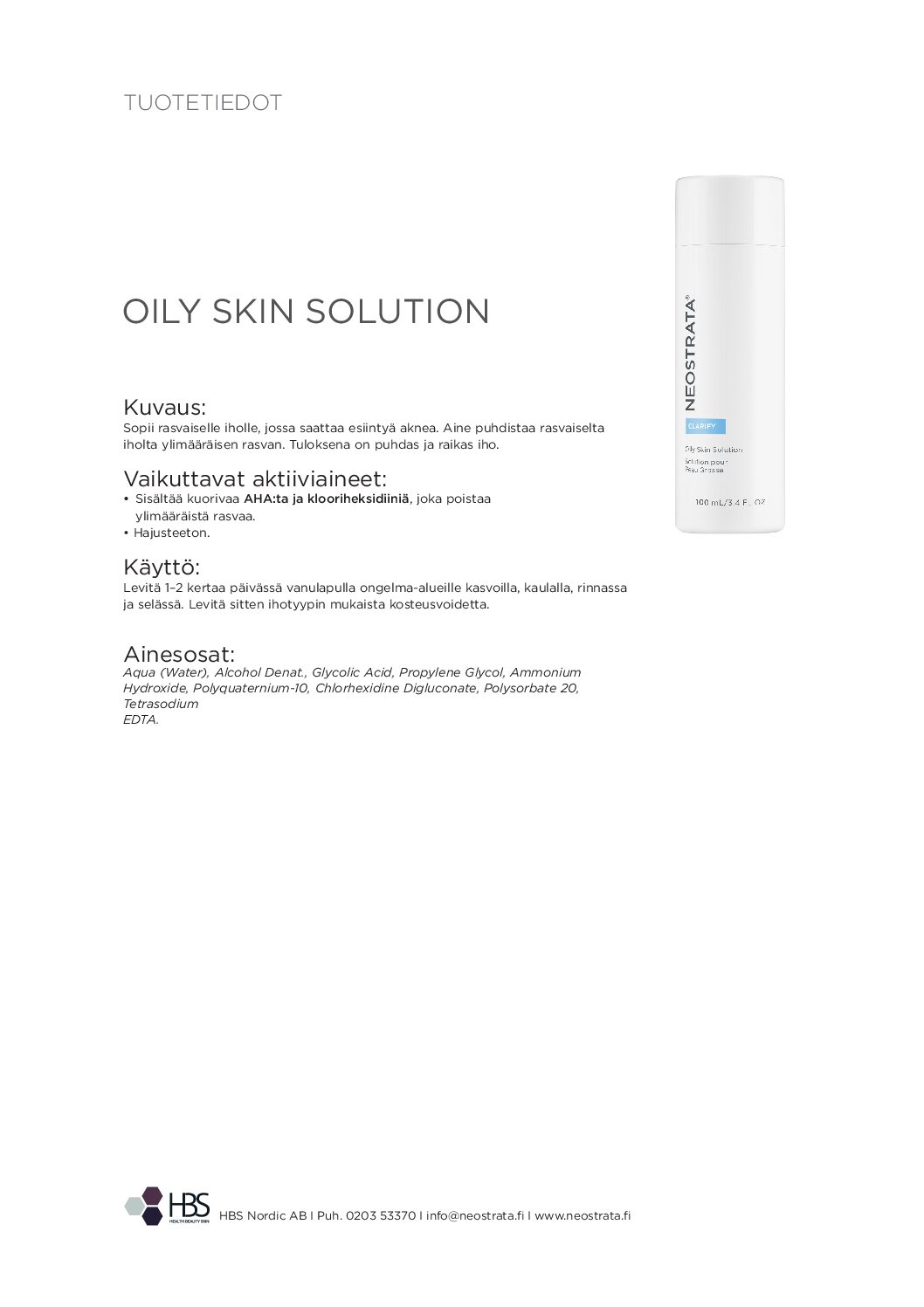 Tuotearkki NEOSTRATA Oily skin Solution