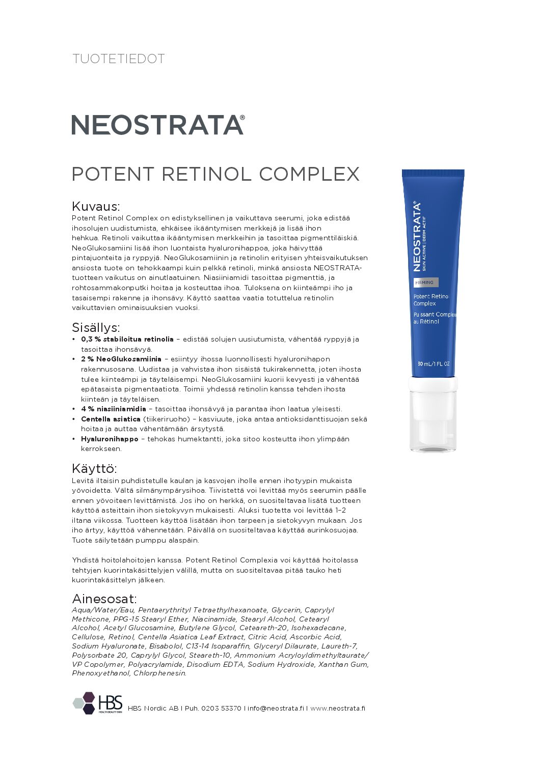 Tuotearkki NEOSTRATA Potent Retinol Complex
