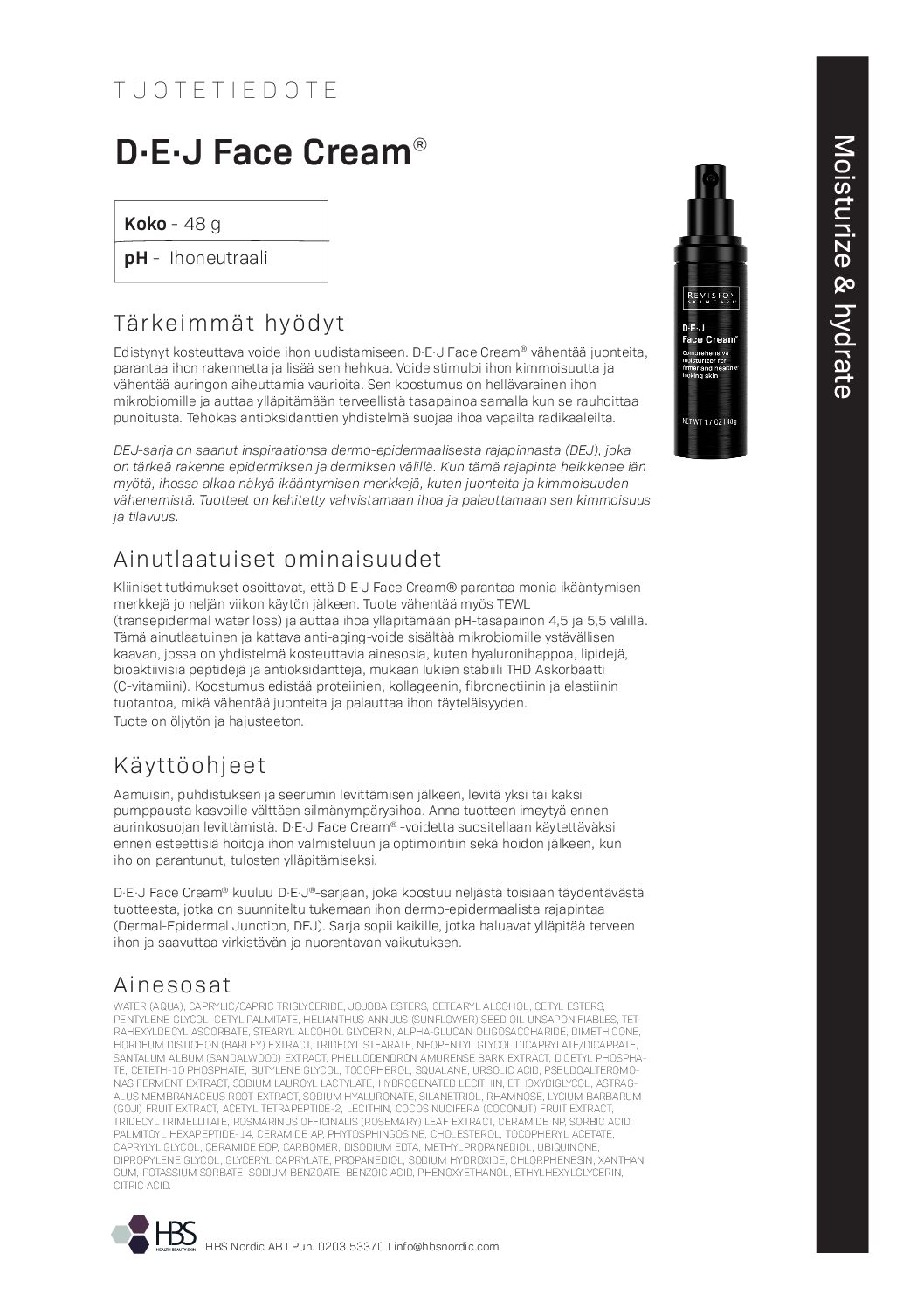 Tuotearkki Revision Skincare D·E·J Face Cream