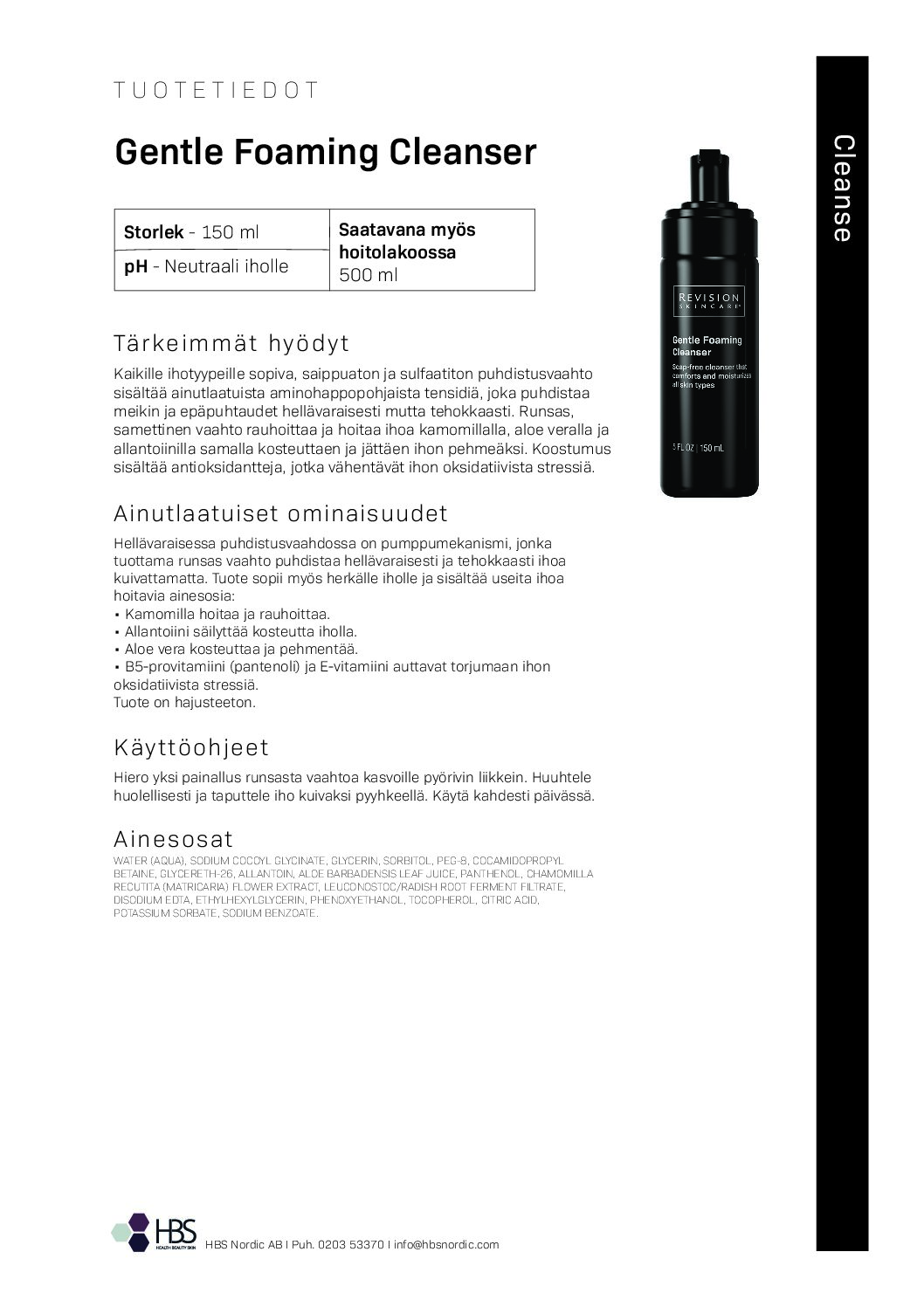 Tuotearkki Revision Skincare Gentle Foaming Cleanser