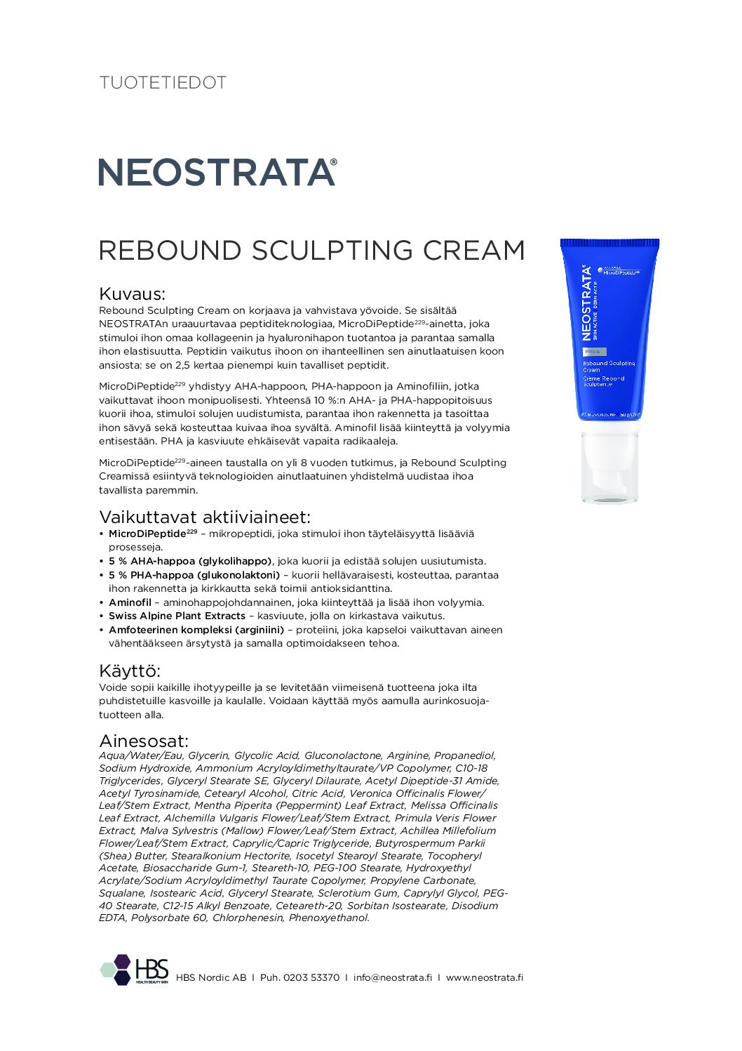 Tuotearkki NEOSTRATA Rebound Sculpting Cream