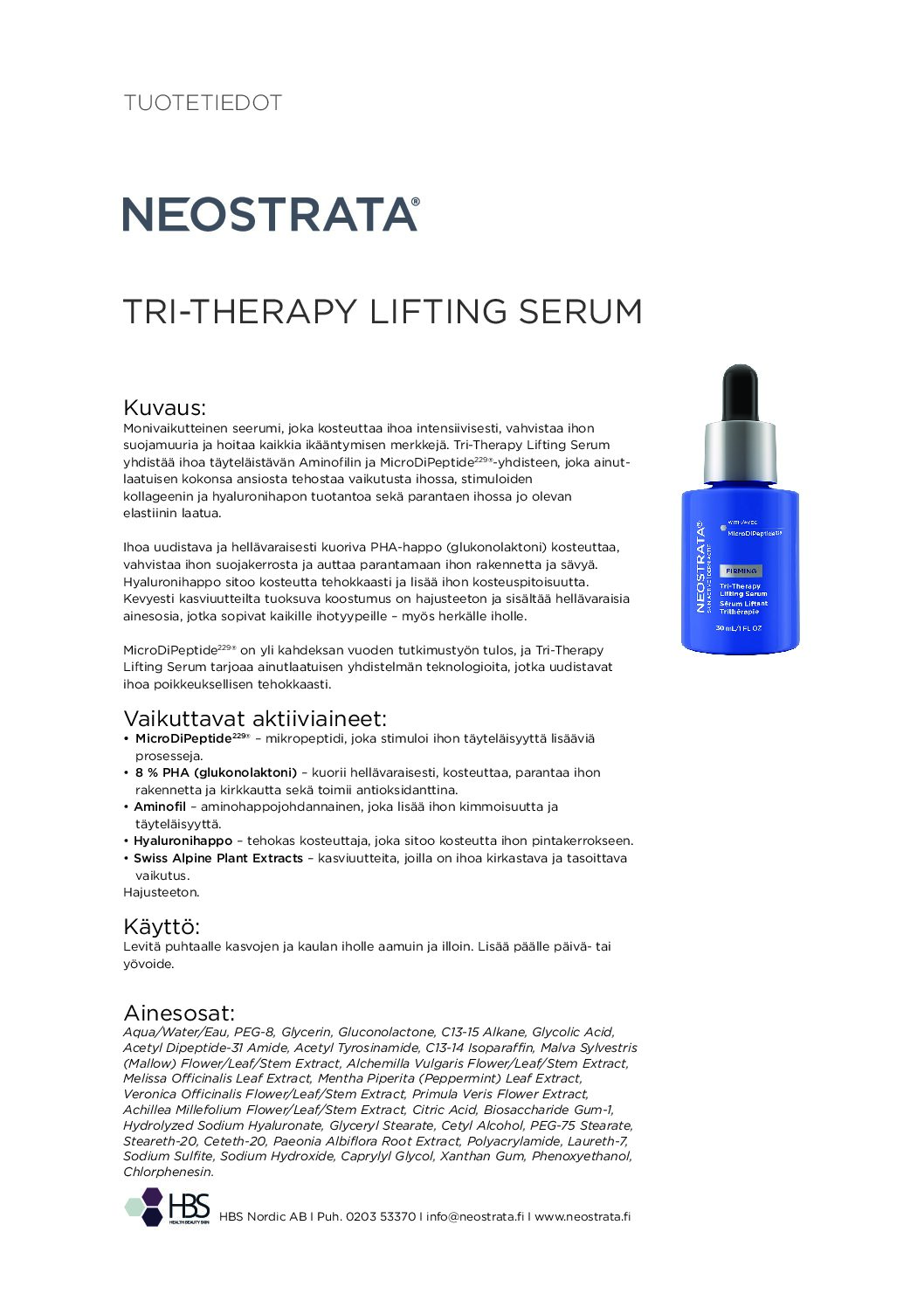 Tuotearkki NEOSTRATA Tri Therapy Lifting Serum