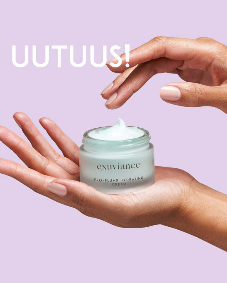 Kuva sosiaaliseen mediaan Exuviance Pro-Plump Hydrating Cream hands post UUTUUS