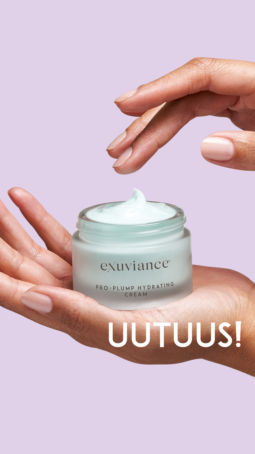 Kuva sosiaaliseen mediaan Exuviance Pro-Plump Hydrating Cream hands story UUTUUS