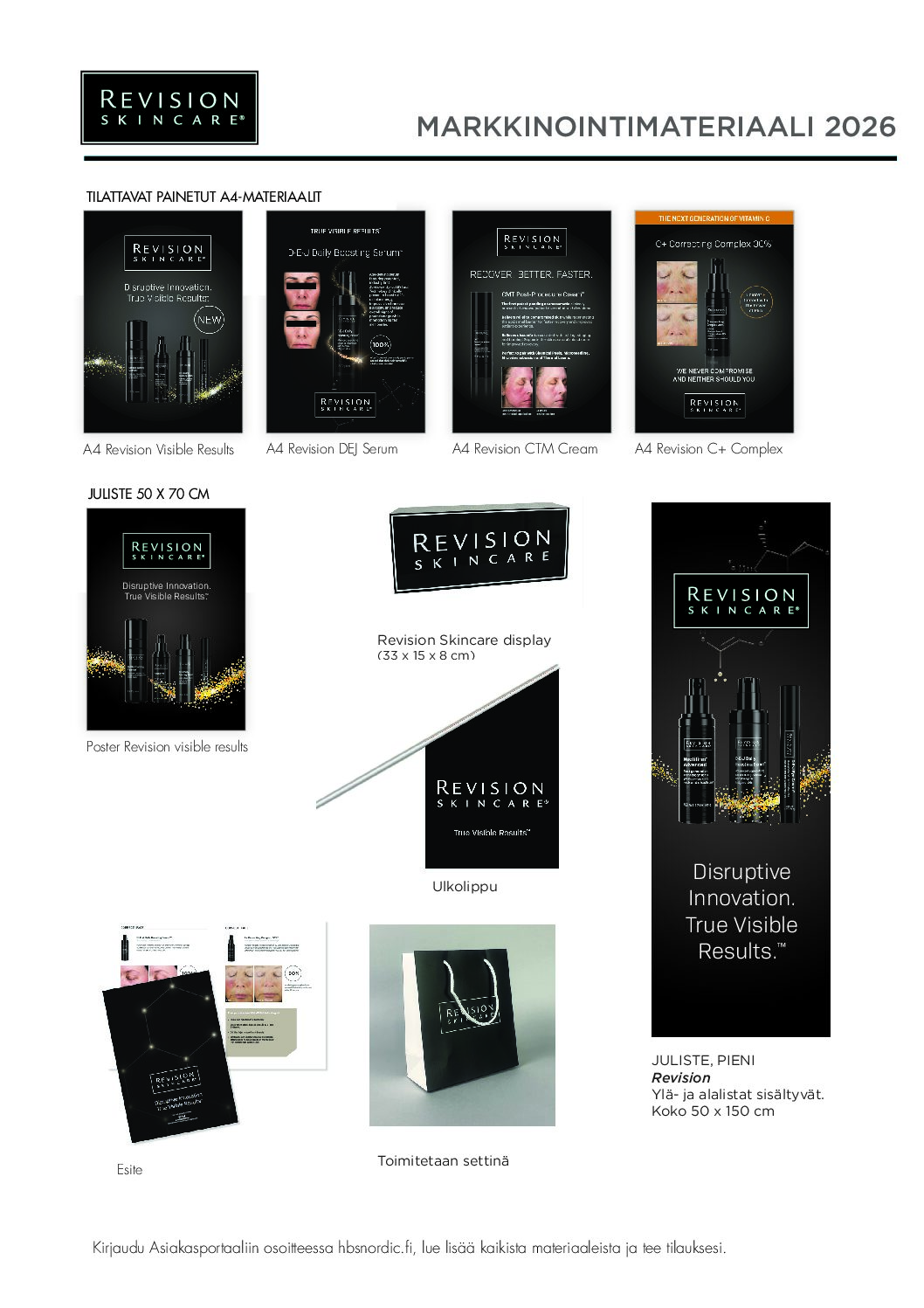 Revision Skincare Markkinointimateriaali