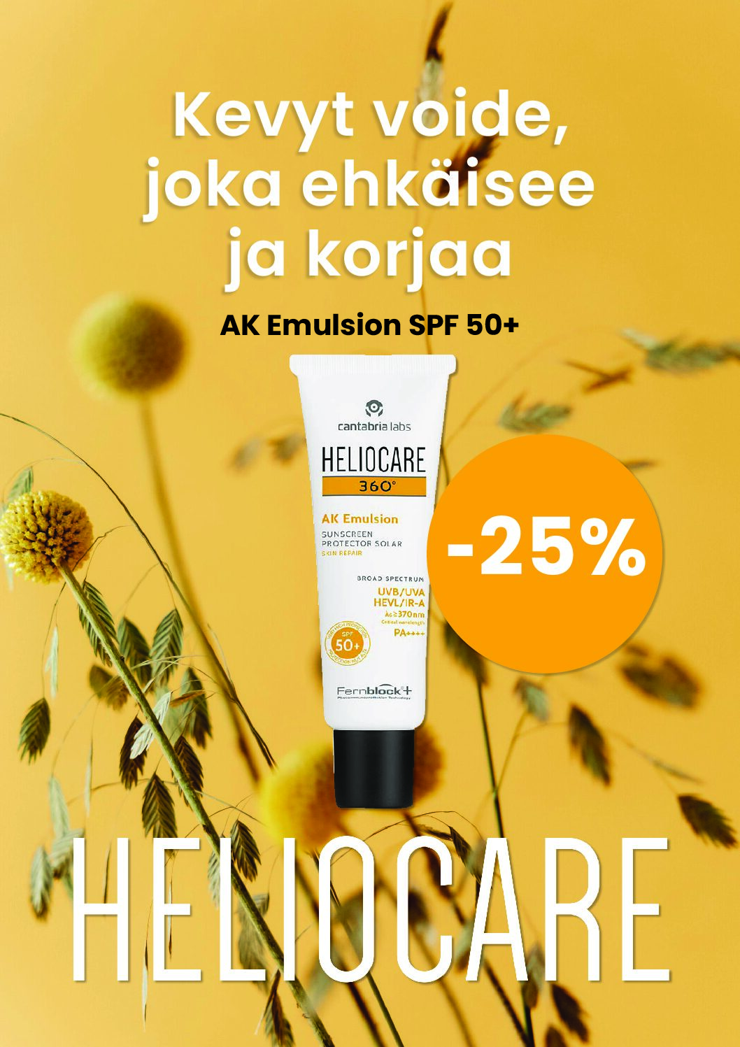 A4-kyltti Heliocare Tarjous AK Emulsion