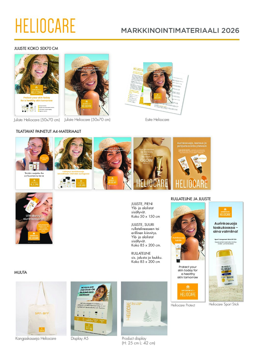 Heliocare Markkinointimateriaali