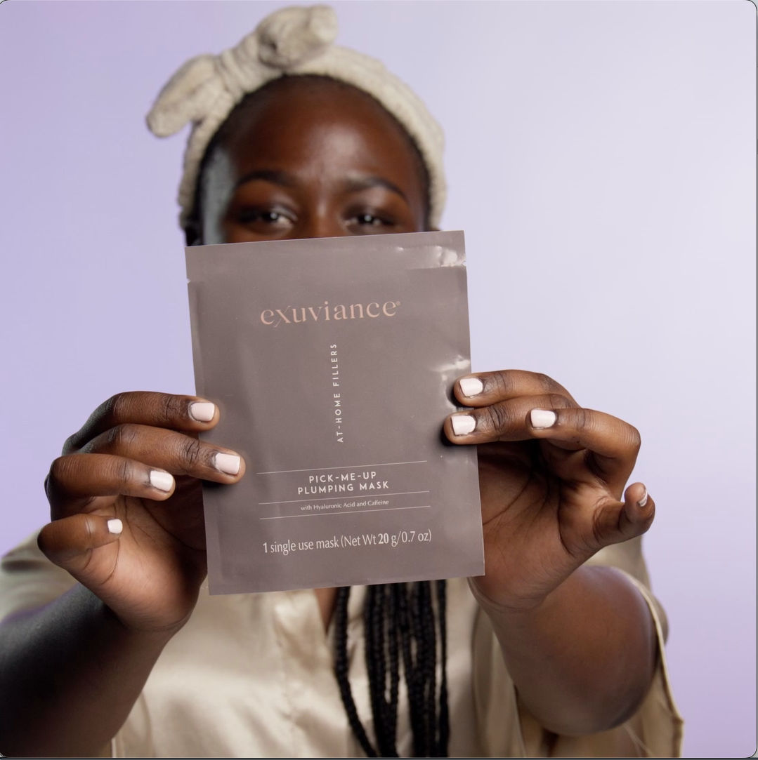 Video Exuviance pick-me-up plumping mask square NO TEXT