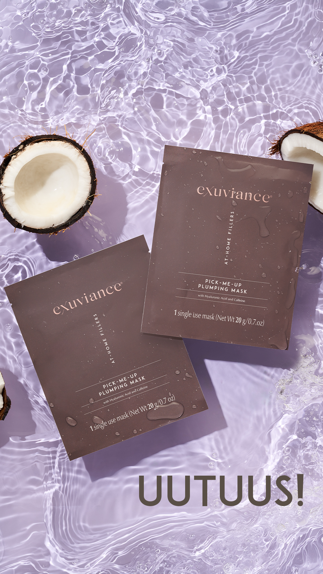 Kuva sosiaaliselle medialle Exuviance pick-me-up plumping mask story